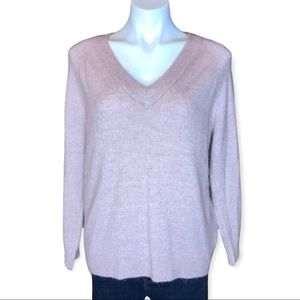 H&M Basic Soft V Neck Sweater Blush Pink Small